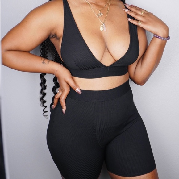 Ribbed Bralette & Brief Set - Picture 1 of 4